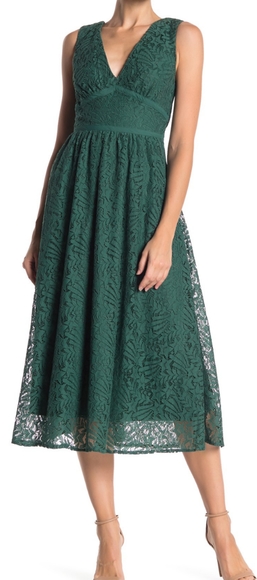 Nsr Nordstrom Maria Vneck Lace Midi 